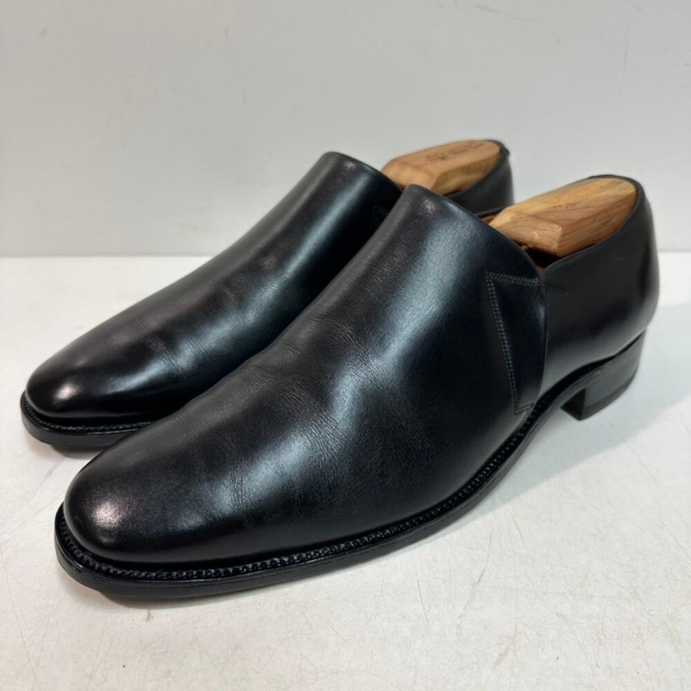 FULLY RESOLED Tricker's Loafer Slip-On Black Calf Made in England VTG UK 9 US 10